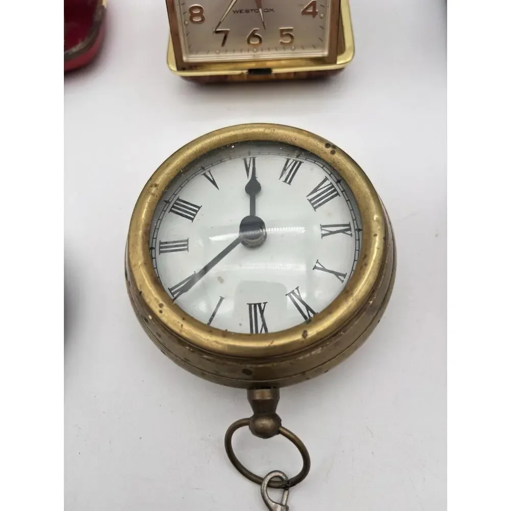 Lot Of 7 Vintage Travelers Alarm Clocks And Other Clocks For Parts And Repair